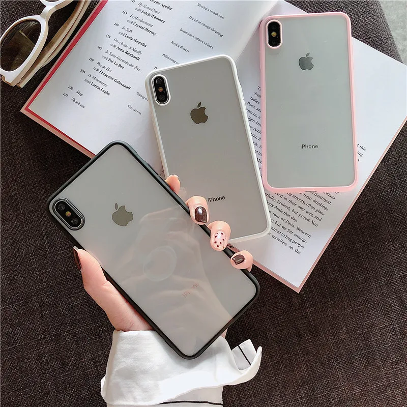 Модная красочная прозрачная ударная рама чехол для iPhone X XS XR XS Max 8 7 6 6S Plus мягкая защитная задняя крышка из ТПУ