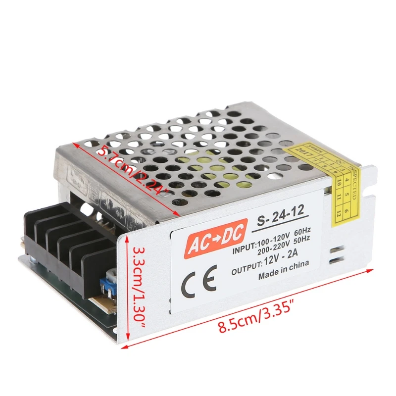 AC 100 220 В к DC 12 2A 24 Вт переключатель Питание Драйвер адаптер Светодиодные ленты