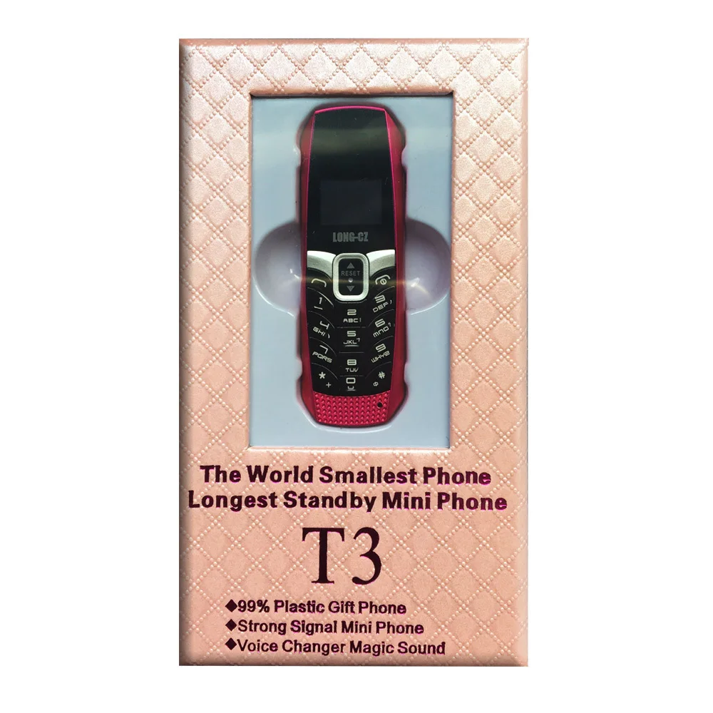 LONG-CZ T3 Мини Мобильный телефон bluetooth 3,0 dialer гарнитура сотовый телефон phoneFM волшебный голос наушники мобильный телефон одна sim phoens