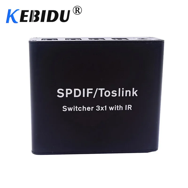 Kebidu Full HD цифровой оптический SPDIF разделитель TOSLINK аудиопереключатель 3 в 1 выход