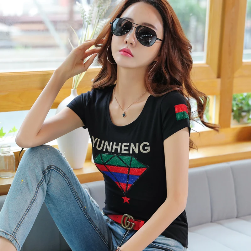 Женская футболка с геометрическим рисунком Повседневная облегающая из хлопка