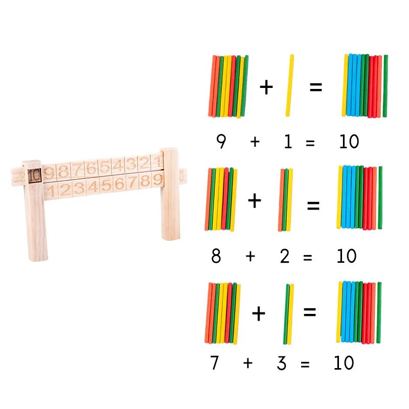 Деревянная игрушка материалы montessori деревянные игрушечные счеты подсчета палки