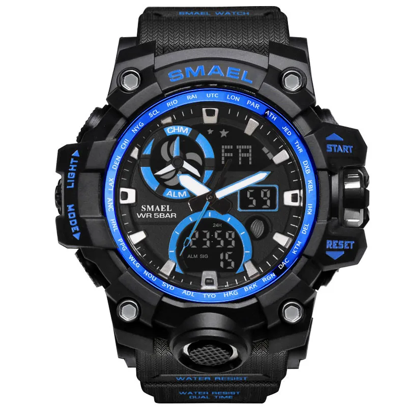 

SMAEL Men Wrist Watches Sport Dual Display Analog Digital LED Electronic Sports Watches Relogio Sport Masculino Waterproof Watch