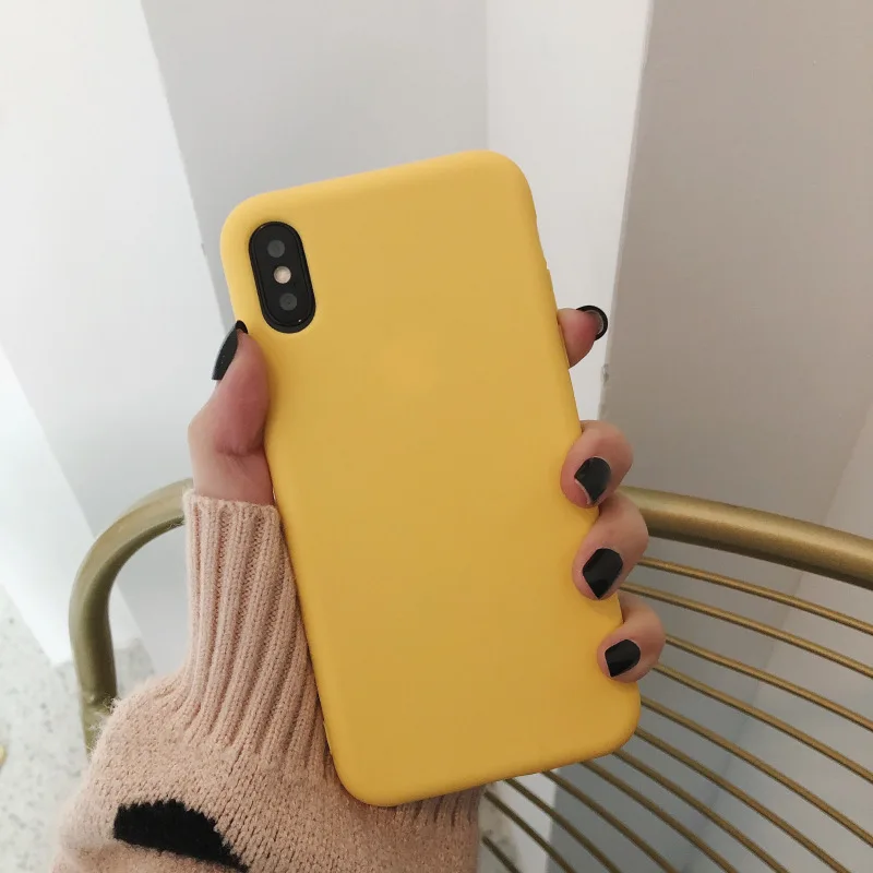 Роскошные однотонные чехлы для телефонов iPhone 11 Pro XR XS Max 6 6S 7 8 Plus X SE 2 Мягкая