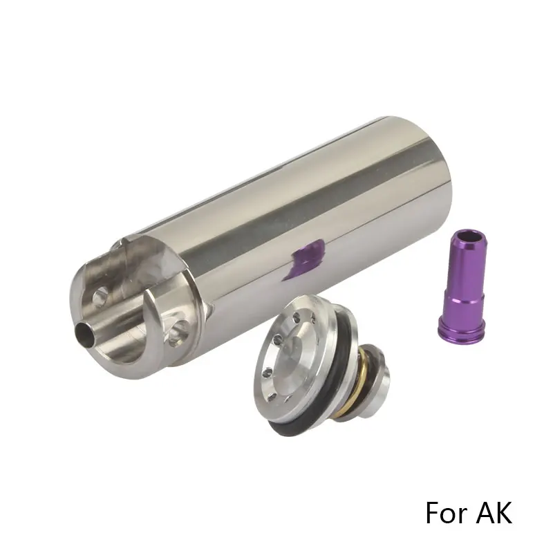 For AK SHS Tune Up Kit ЧПУ из нержавеющей стали фрезерованный цельный сплошной цилиндр встроенный поршень головки цилиндра головка сопла страйкбол пейнтбол - Цвет: For AK
