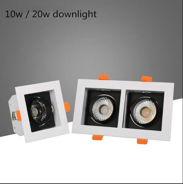 

Energy Saving COB LED Downlights 10w 20w Surface Mounted Dimmable LED Ceiling Lamps Spot Light square Rotation AC85-265V