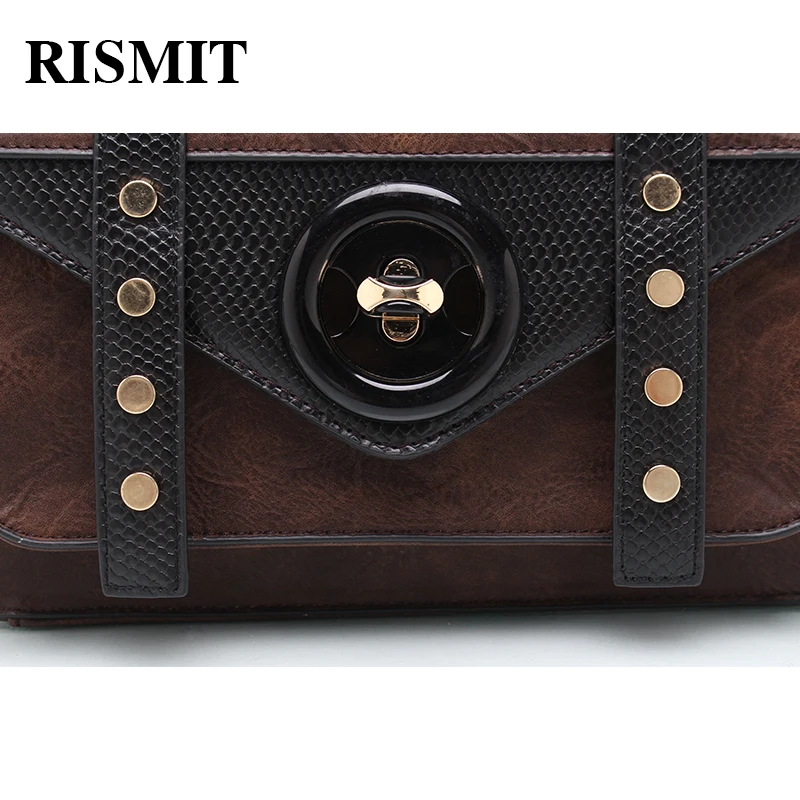 Rismit Женская сумка с разноцветными клепками из экокожа BO70|messenger bag women|shoulder bagsbag women |