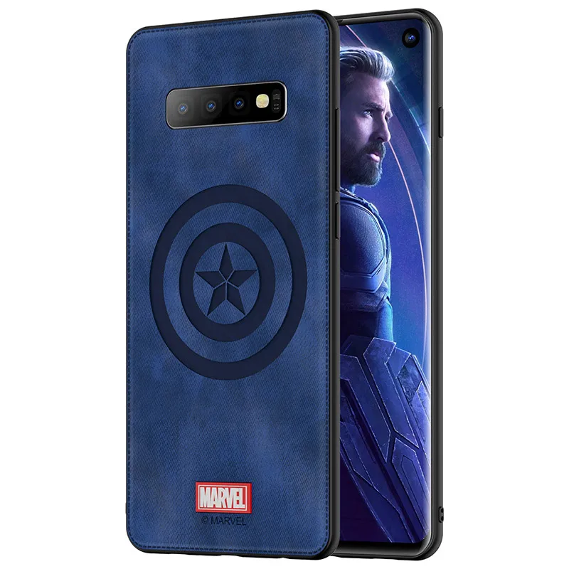 Original case For Samsung S10 S10+ S10e Captain America Marvel Spiderman Black panther Iron man Shockproof Fabric Back Cover |