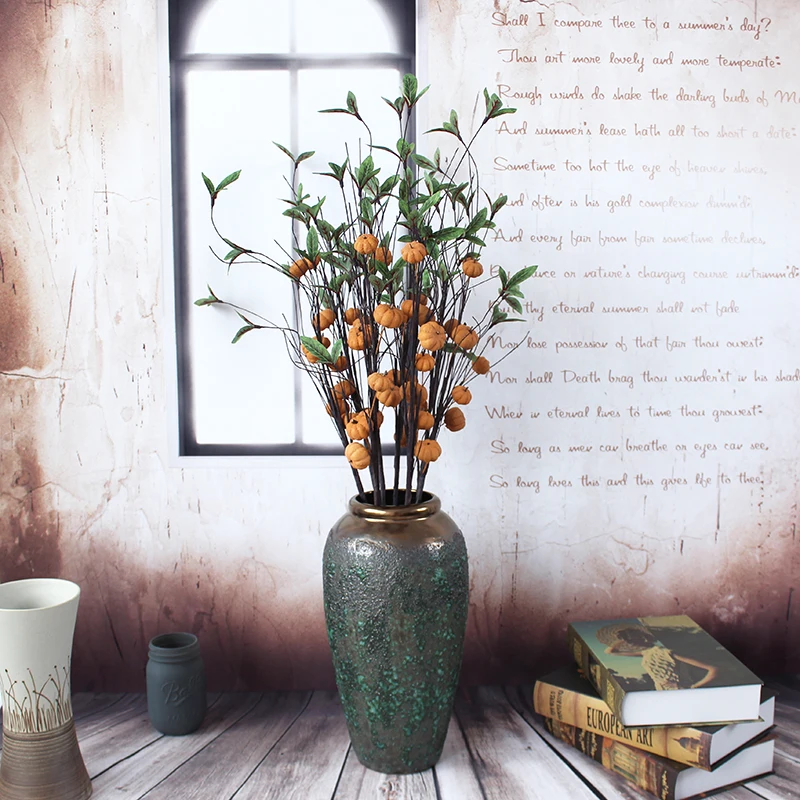 Искусственная тыква на Хэллоуин филиал осень искусственные листья вечерние DIY