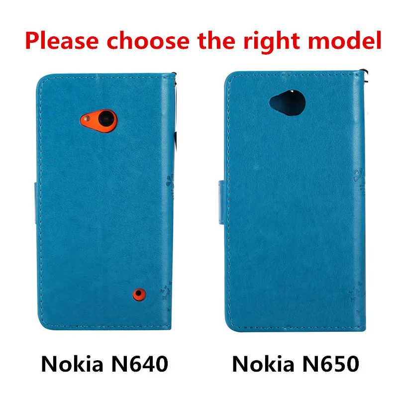 Wekays Роскошный милый чехол кошелек с изображением кота и дерева для Nokia Lumia 640 N640/N650