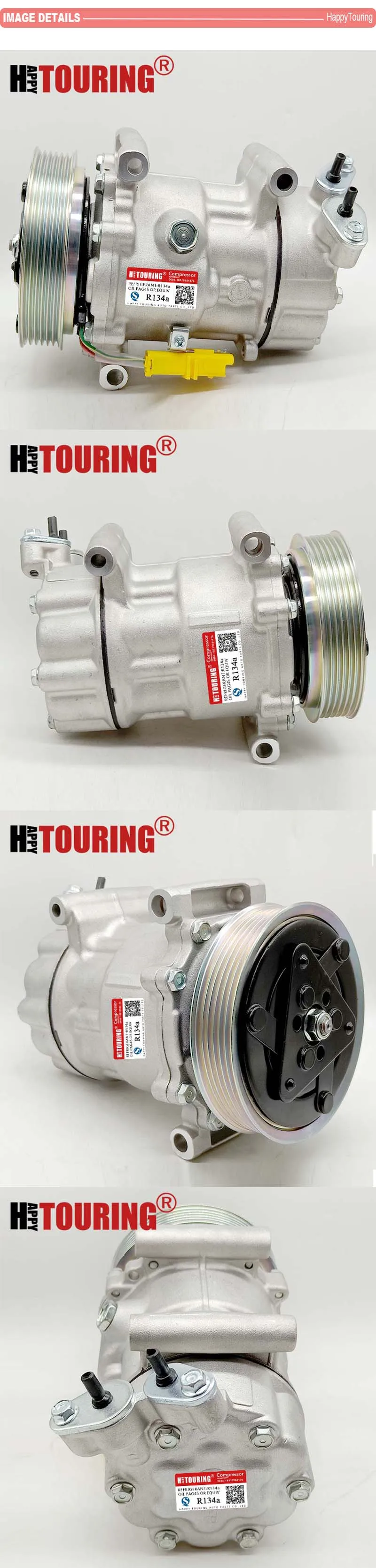 Для Санден SD6V12 компрессор для peugeot 206 307 citroen fiat 6453XJ 6453QG 6453QE 6453QH 9655191680 5215310145 1450 1908 1449