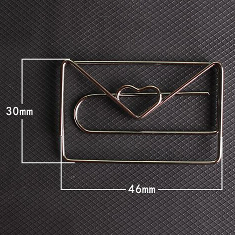 30 мм * 46 в форме сердца бумажный зажим покрытие PlatingCute Закладка тег клип цвета