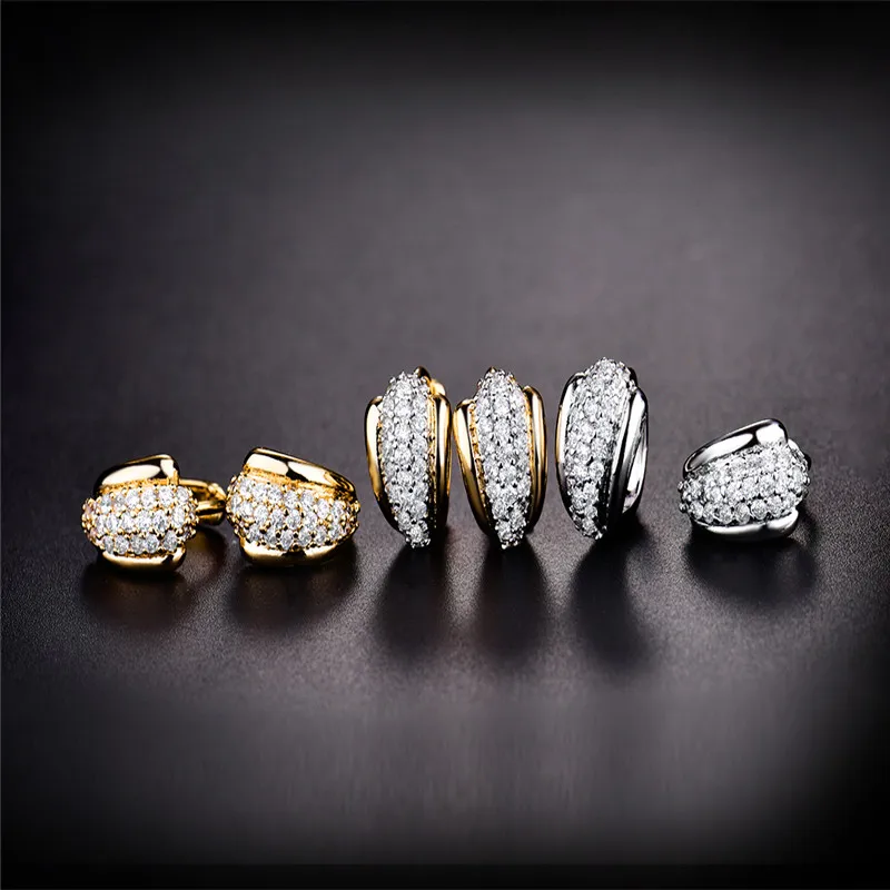 BUDONG роскошные женские серебряные/золотой обруч серьги Бесконечность Белый