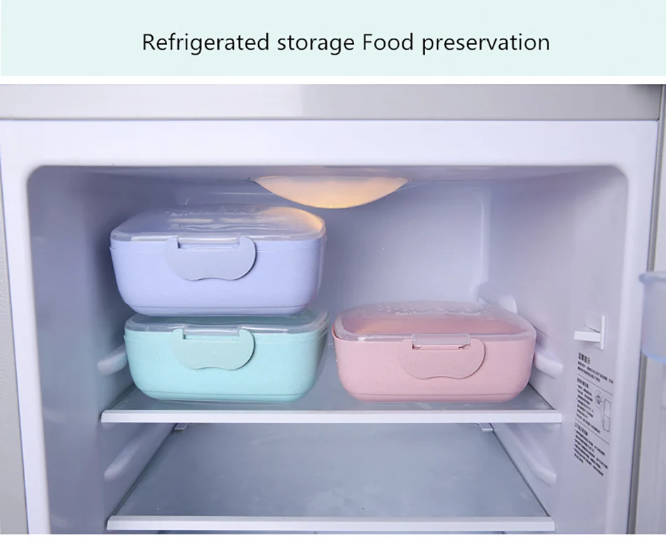 ONEUP BPA Бесплатный Ланч-бокс мультфильм экологически чистый Bento коробка с ложкой Microwavable портативный контейнер для хранения еды для детей пикника