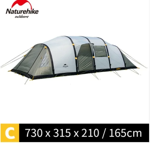 NatureHike червоточина 8-10 человек палатка для семейного отдыха большая палатка для кемпинга T18232-B - Цвет: C Gray