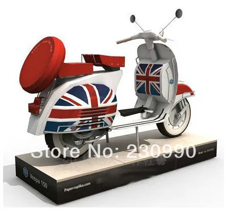 Высококачественная классическая модель Vespa 125 для мотоцикла, 3D бумажная модель для рукоделия, сборная римская Праздничная бумажная модельная игрушка