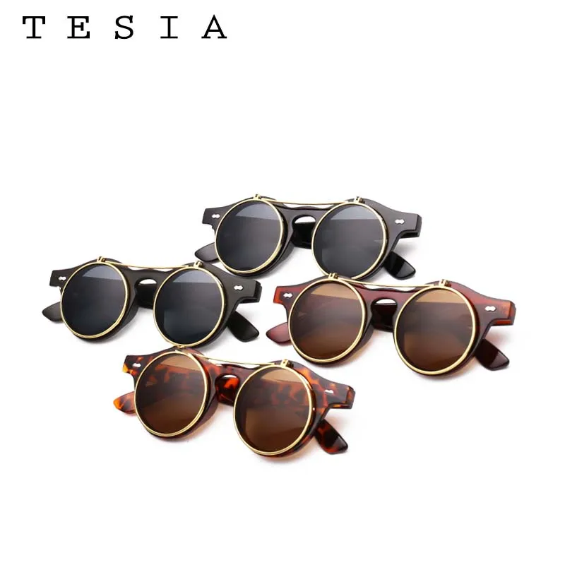 Солнцезащитные очки унисекс винтажные с откидной крышкой в стиле панк размеры S