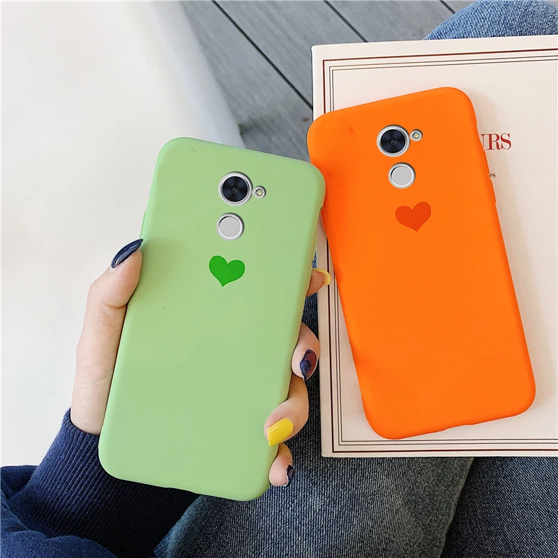 Матовые однотонные Чехлы Макарон с сердечками зеленые чехлы для Huawei P30 P20 Pro P10 Plus P9