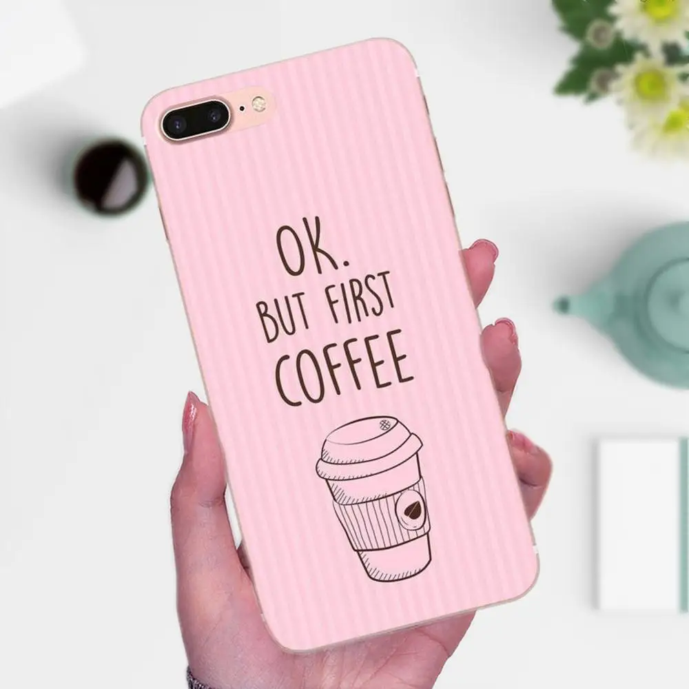 Ok But First Coffee Book Girl мягкий силиконовый прозрачный чехол из ТПУ для Xiaomi Redmi Note 2 3 3S 4 4A 4X