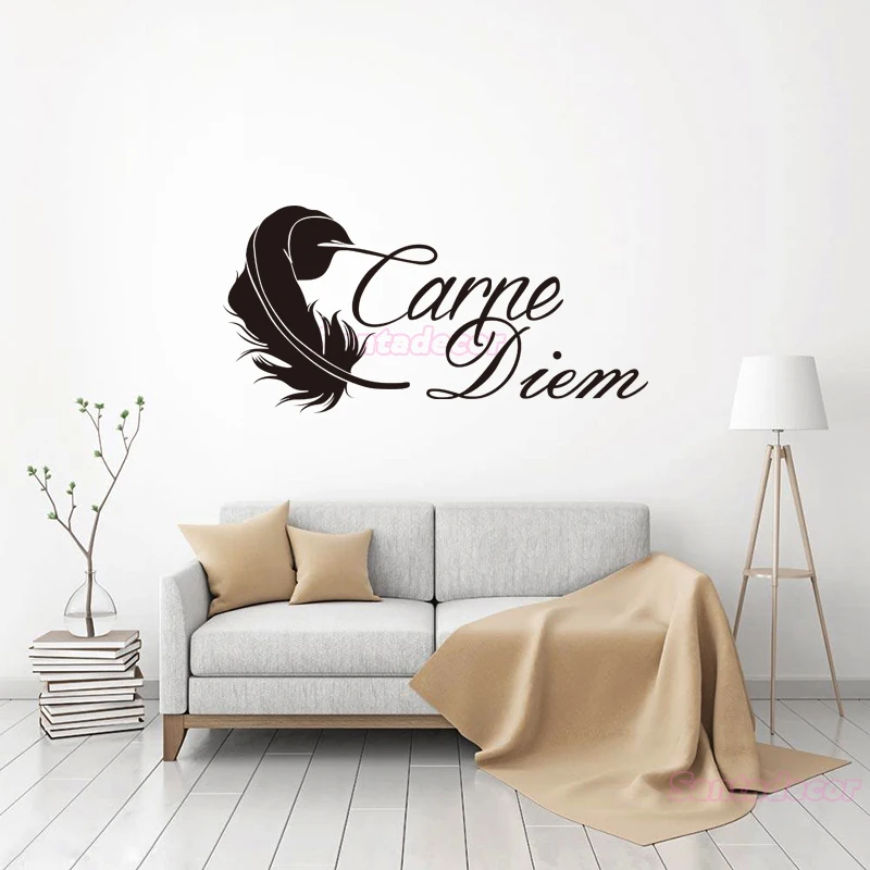 Виниловые Настенные стикеры Carpe Diem с французским рисунком съемные настенные