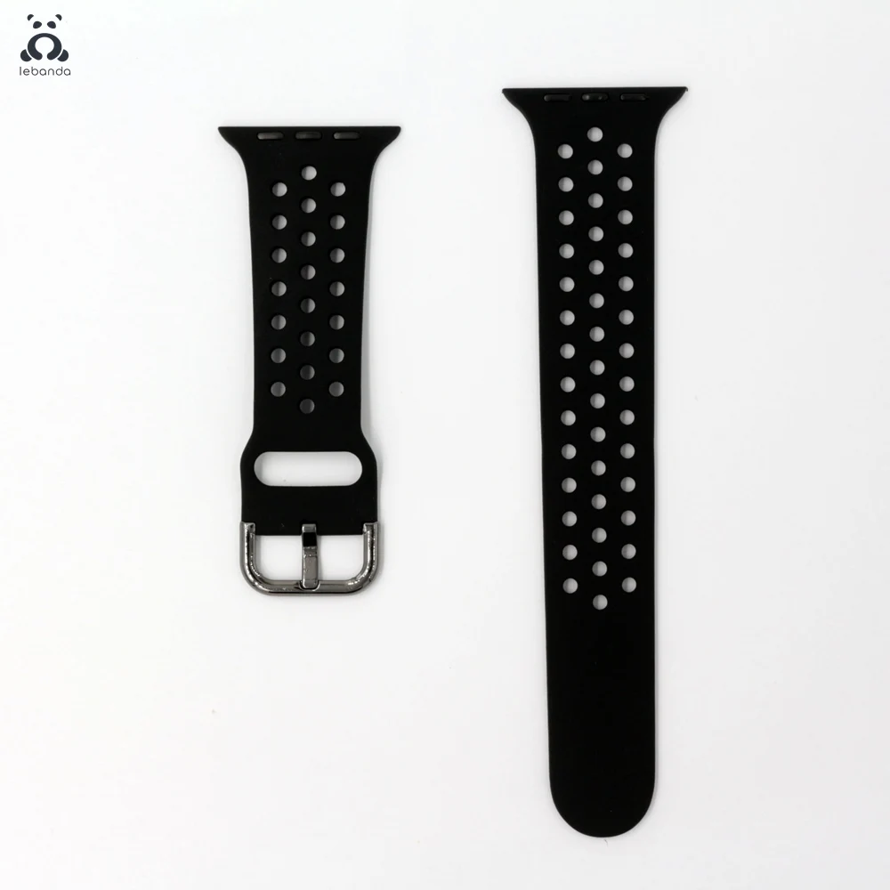 Black Lebanda спортивный ремешок для наручных часов Apple Watch 5/4/3/2/1 ремешок для наручных часов iWatch, силиконовой лентой из мягкой дышащей ткани Замена 38/42/40/44 мм - Цвет ремешка: Black