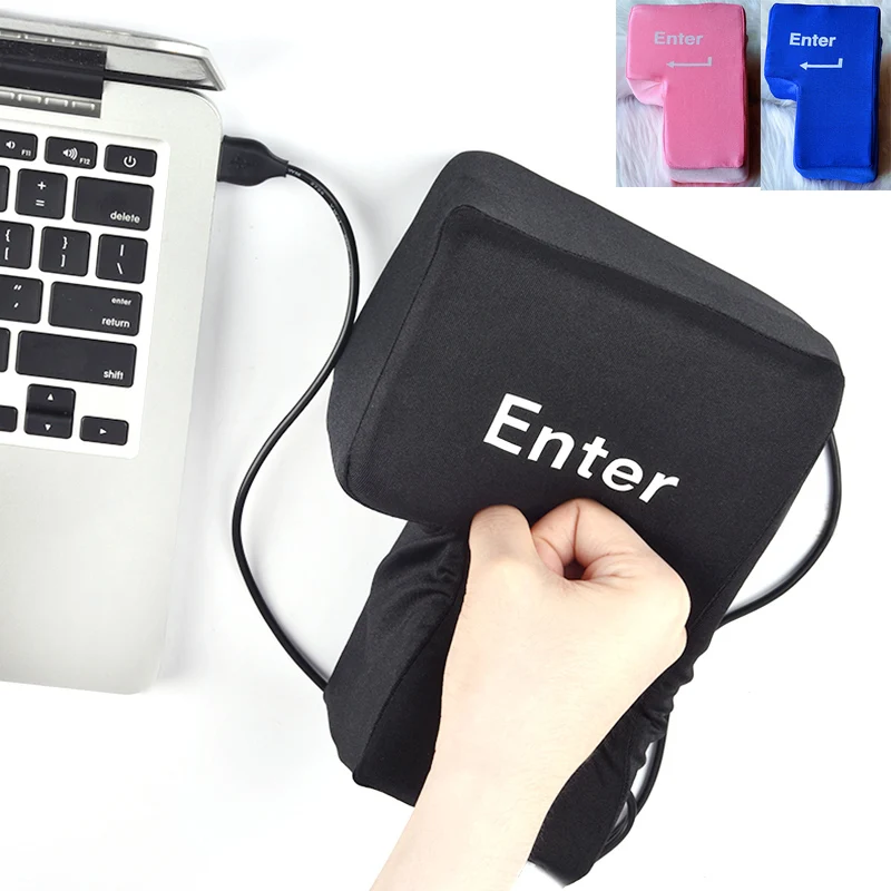 Большая USB подушка с кнопкой ввода большая антистрессовая Подушка компьютерная