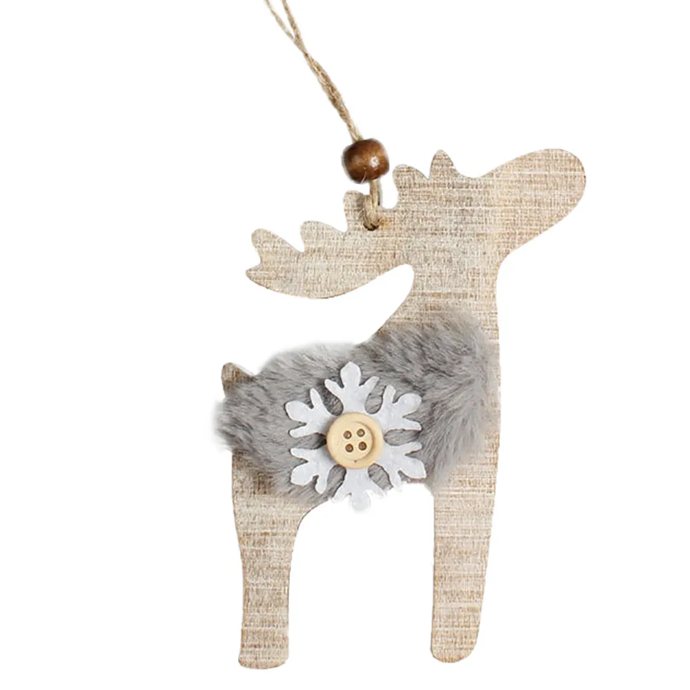 Снежинка деревянные украшения деревенская Рождественская елка висячий орнамент