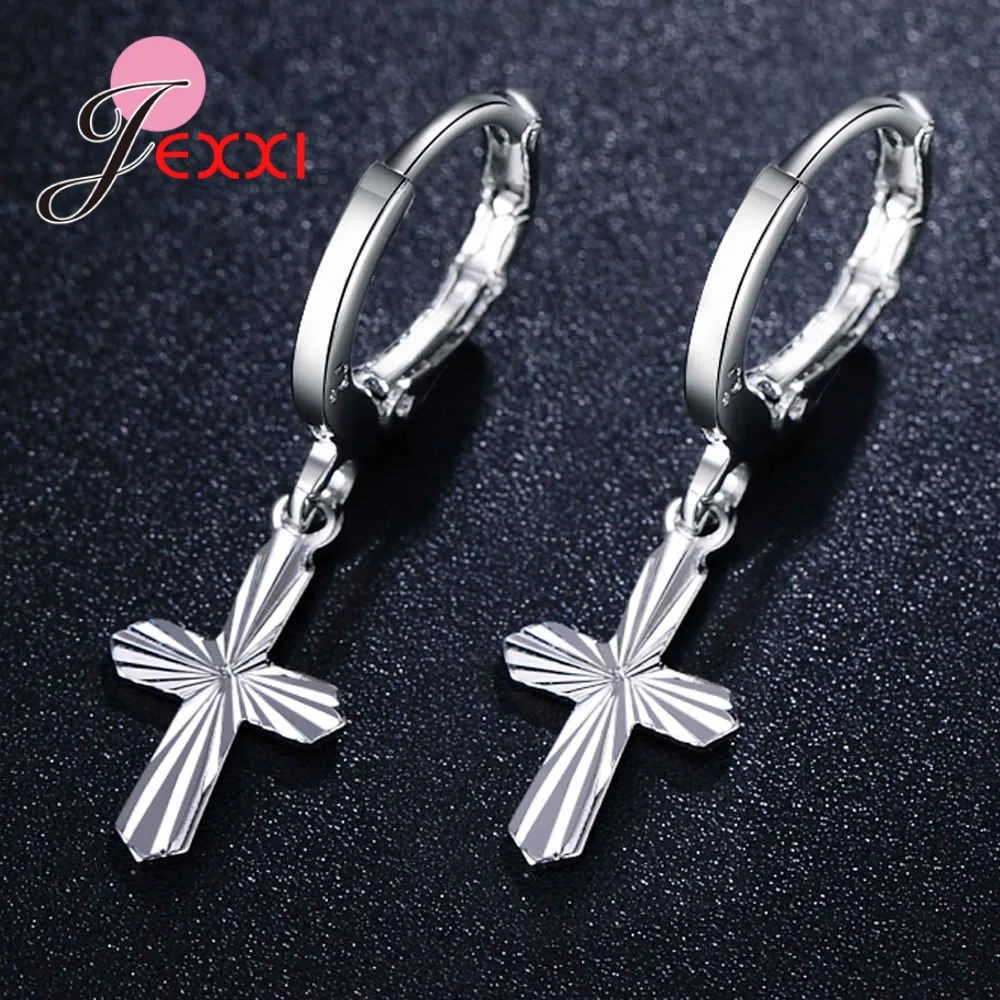 Женские серьги из серебра 925 пробы с крестом | Украшения и аксессуары