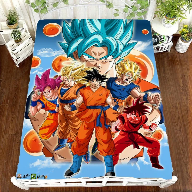 1 DRAGON BALL Z Аниме простыня с печатным рисунком Вегета Сон Гоку Zetto покрывало детская комната кровать простыни, постельное белье(без наволочки - Цвет: 1