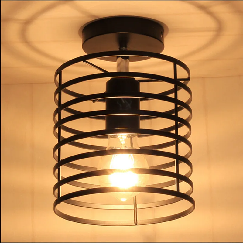 Винтажная потолочная лампа в стиле лофт американский кантри черный 5 стилей