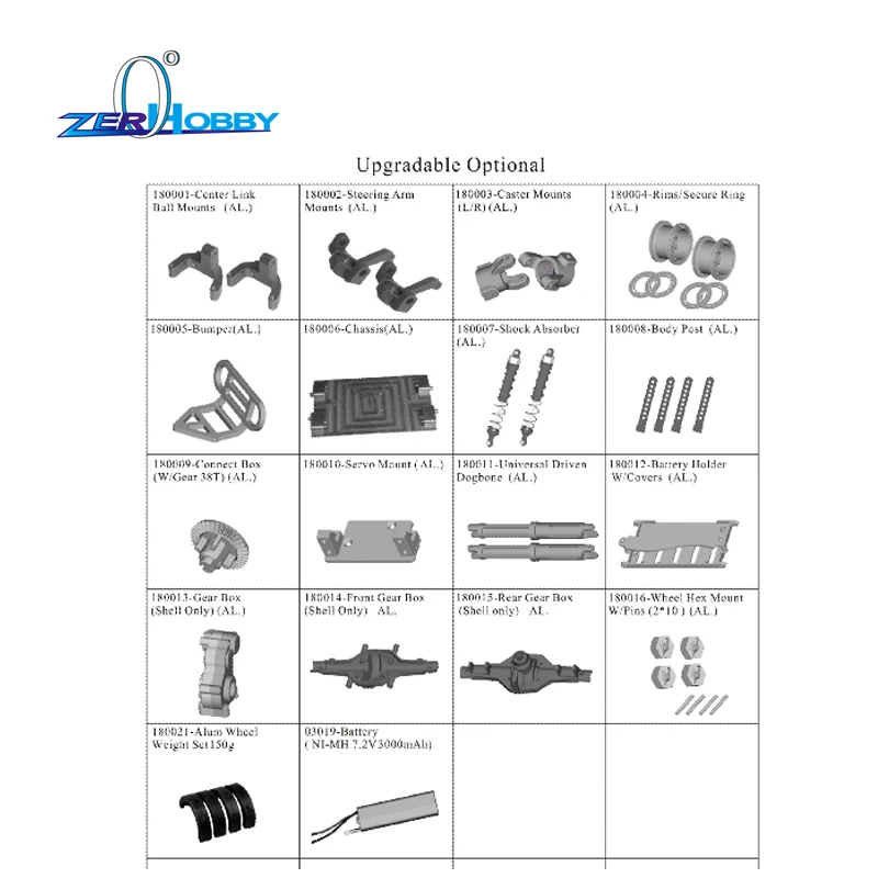 Быстрая доставка обновленные детали из сплава Hsp для внедорожника масштаба 1/10