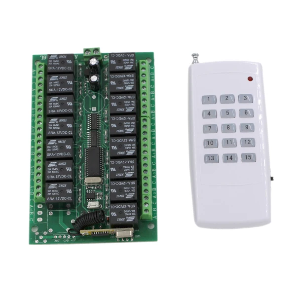 DC24V широкий диапазон напряжения 15CH Радиоконтроллер RF беспроводной переключатель