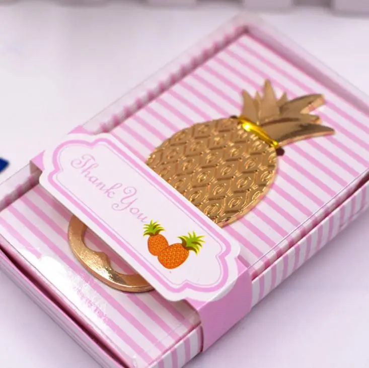 200 шт./лот Быстрая Доставка Свадебные сувениры подарок золотой ананас открывашка