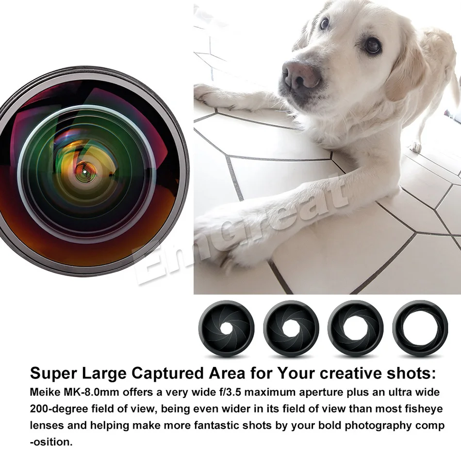 Meike MK-8.0mm F/3,5 объектив фиксированный без зума 8,0 мм ультра широкий Ультра HD F/3,5 Рыбий глаз объектив для Canon/для Nikon DSLR камер 70D 80D