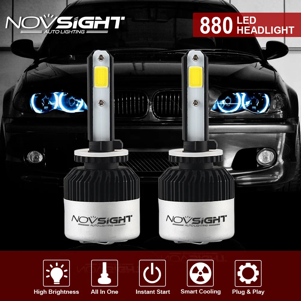 NOVSIGHT 2 шт. H1 H4 H7 H11 Автомобильные фары 72 Вт 4500LM 12 В 9005 9006 светодиодный фары 6500 К Белый светодиодный противотуманные автомобильные лампы