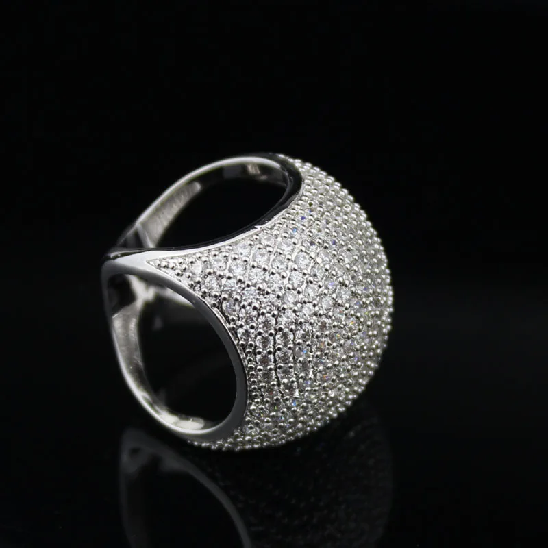 Уникальный шар форма белый круглый CZ элегантные женские свадебные кольца