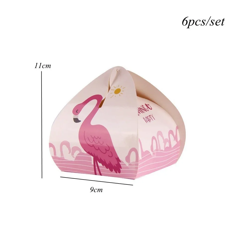 6pcs Candy box B 1 Набор, серия фламинго, одноразовая посуда, бумажная тарелка/чашка, декор стола, тема для летней вечеринки, свадьбы, предметы для украшения дня рождения - Цвет: 6pcs Candy box B