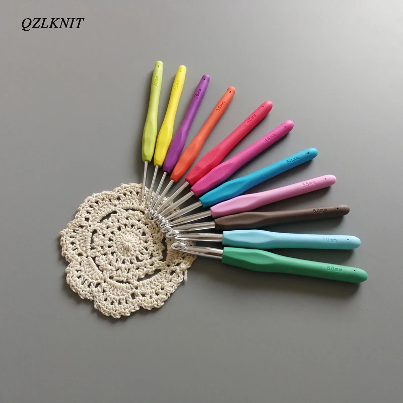 Мягкие резиновые крючки для вязания крючком QZLKNIT 11 шт./компл. 2 0 8 мм карамельных