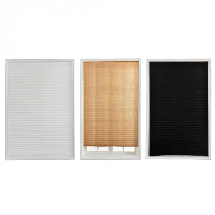 Hot Pleated Paper Curtain Light Filtering Adhesive Inside Mount Cordless Cellular Shade MDD88