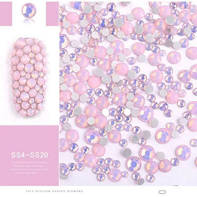 set 4 Ladymisty 1 упаковка смешанного размера(SS4-SS20) Кристалл Красочный Опал Дизайн ногтей Стразы Украшения блестящие драгоценные камни 3D аксессуары-книги - Цвет: set 4
