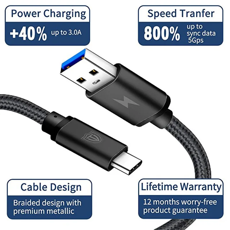 Fast Charging data USB Type C Cable For Samsung huawei honor 20 9 10 8 9x pro p smart z y9 prime nova 5t 5z 5i 6 Wire | Мобильные