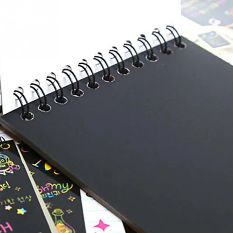 Волшебный цвет скретч Note book бумага черный DIY Рисование игрушки скребковая живопись малыш каракули