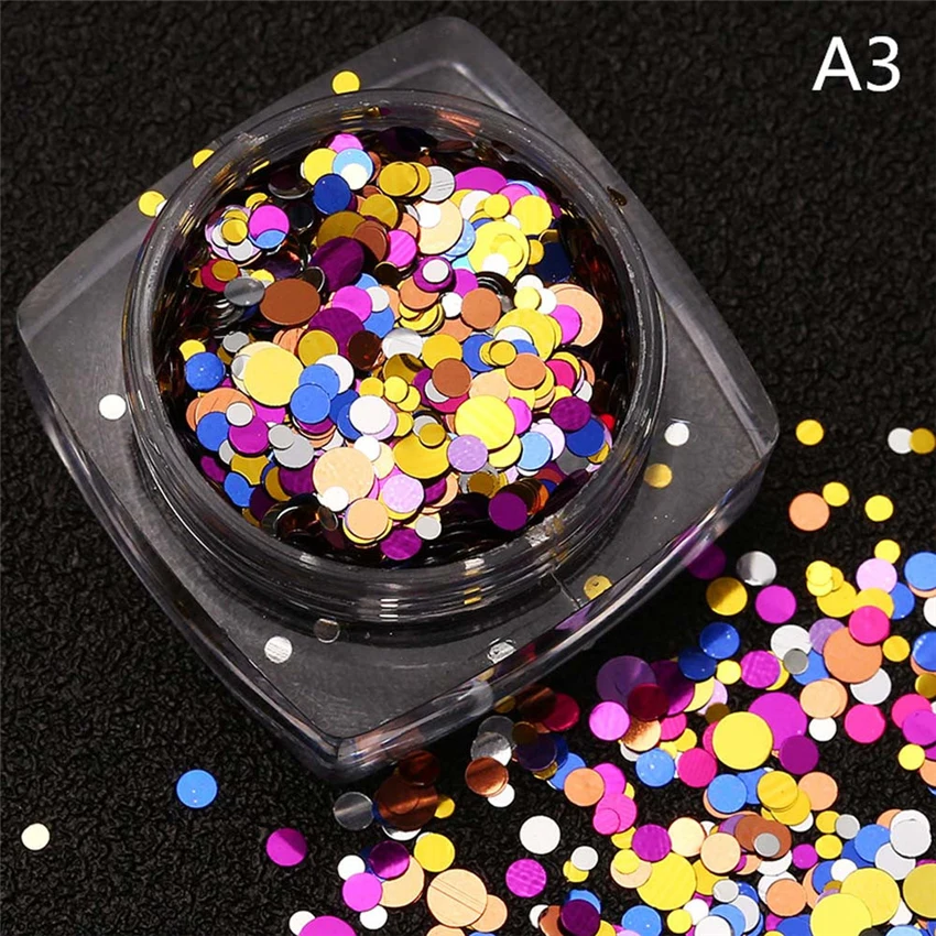 C Nail foil 1.5g Hot Fashion Mixed Mini Round Thin Nail Art Glitter Paillette Nail Tip Bottle Gel adesivi unghie 0108 X0424 1 10 - Цвет: C
