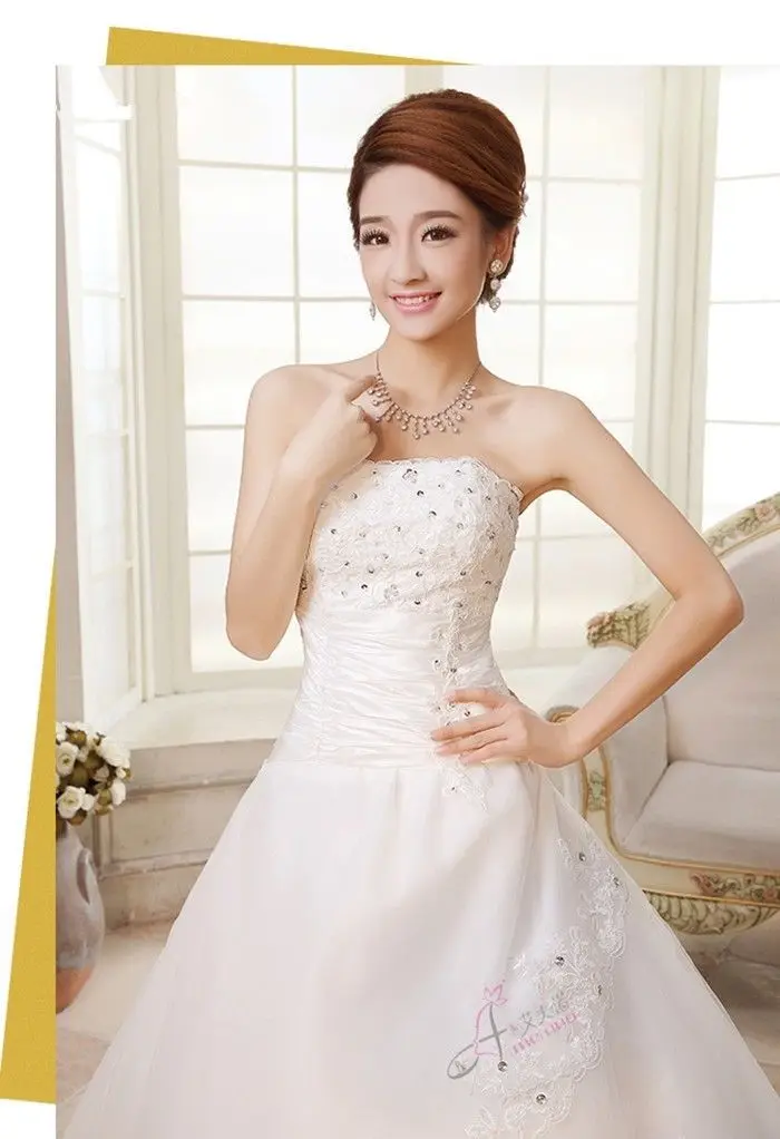 Bride Elegant Strapless Bandage Slim Lace Wedding Dress Custom Size|custom closings|custom baby dresscustom specialities |