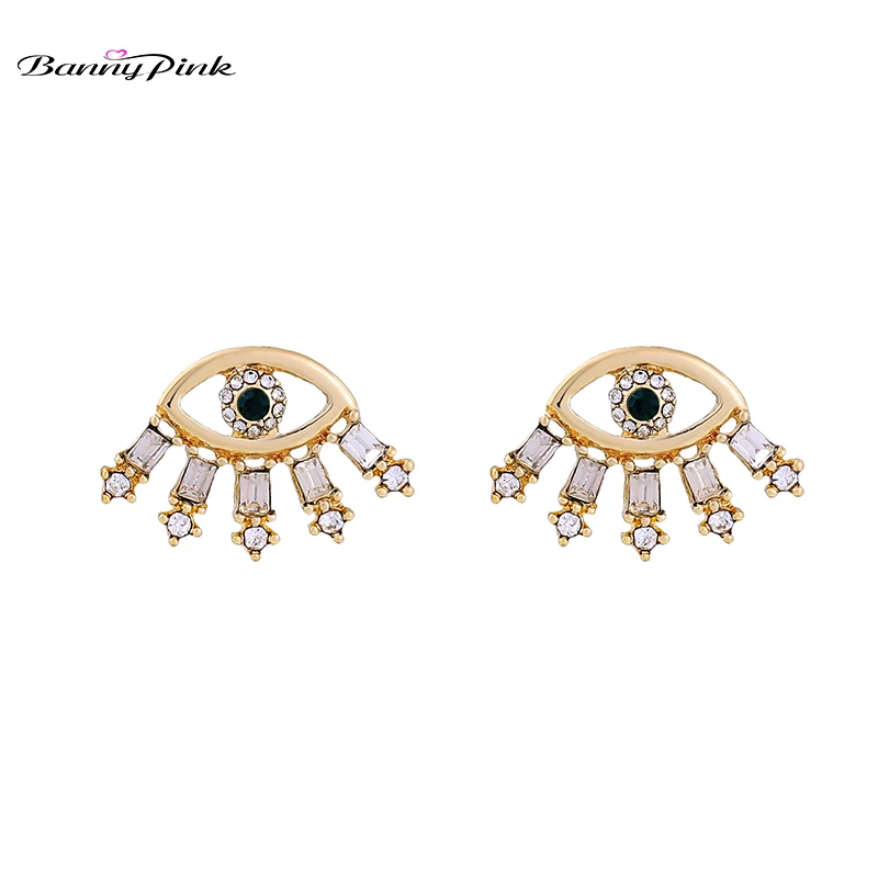 Женские блестящие серьги гвоздики Fanny розовые со стразами массивная Подвеска не