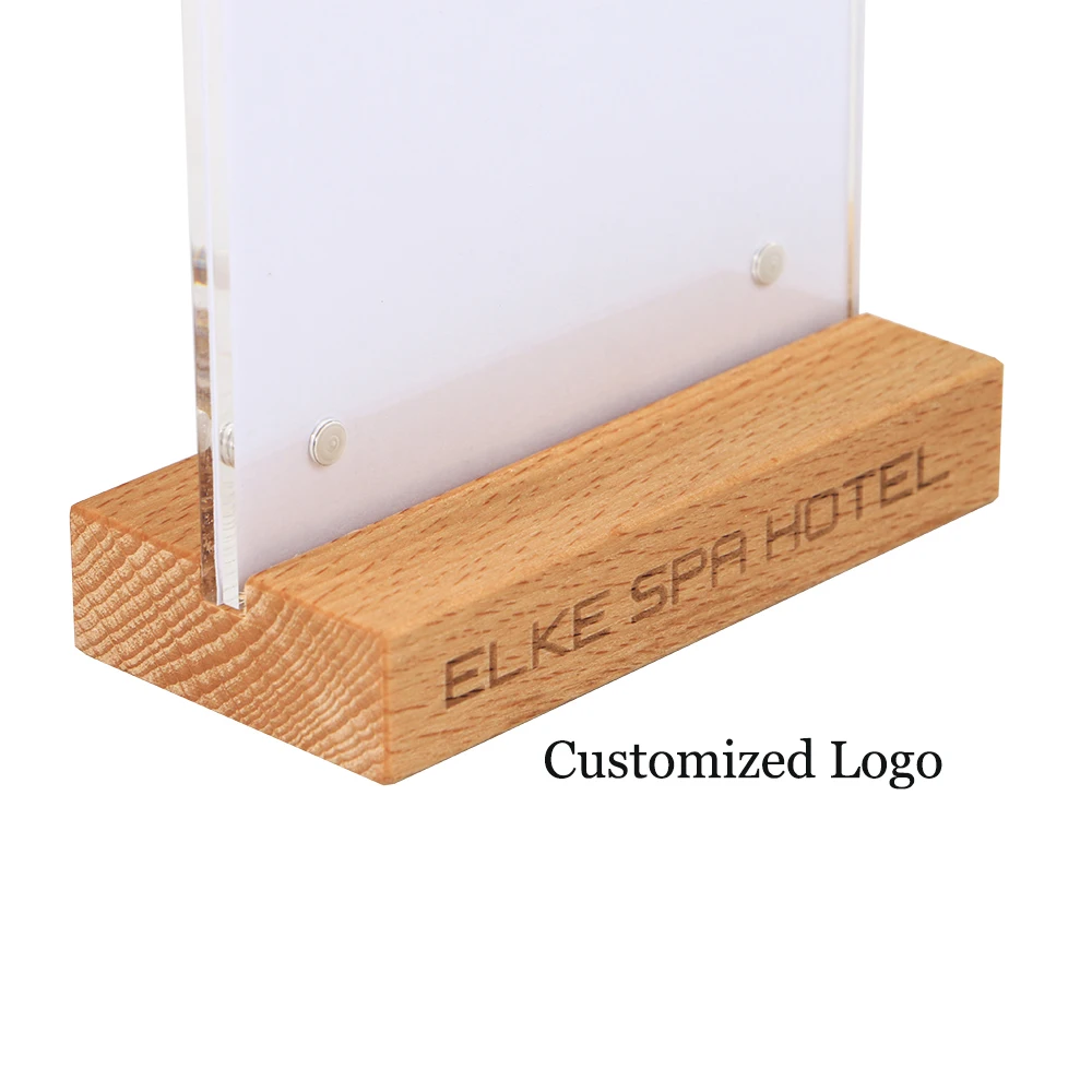 A6 деревянная акриловая рамка для прайс знака подставка стола вывеска список меню