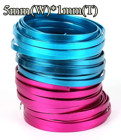 10 цветов плоская анодированная алюминиевая проволока для упаковки 5x1 мм