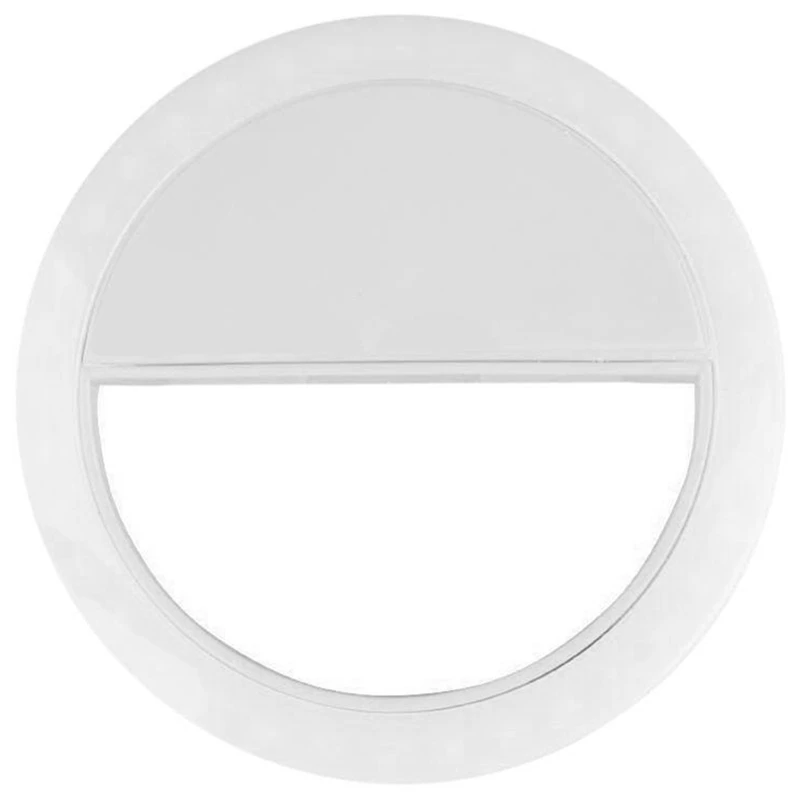 White KISSCASE лампа на телефон Selfie Flash Light кольцевая лампа на телефон светодиодный заполняющий светильник портативный мобильный телефон светодиодный S селфи кольцо светящийся клип огни для iPhone смартфон - Цвет: White