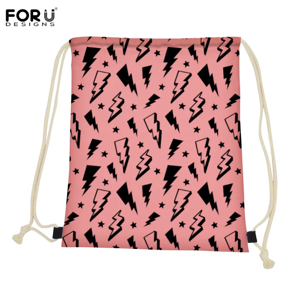 FORUDESIGNS/мешки с Кулиской для мужчин женщин принтом молнии школьный рюкзак легкий