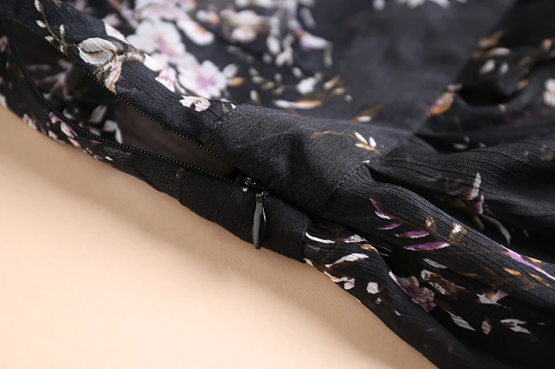 

MIUXIMAO 2019 Runway design Newest Spring & Summer Fashion V-Neck Elegant Flower casual Lace Beading Long Dress Women vestidos